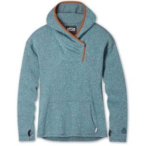 Stio Blue Hooded Sweatshirt with Orange Trim